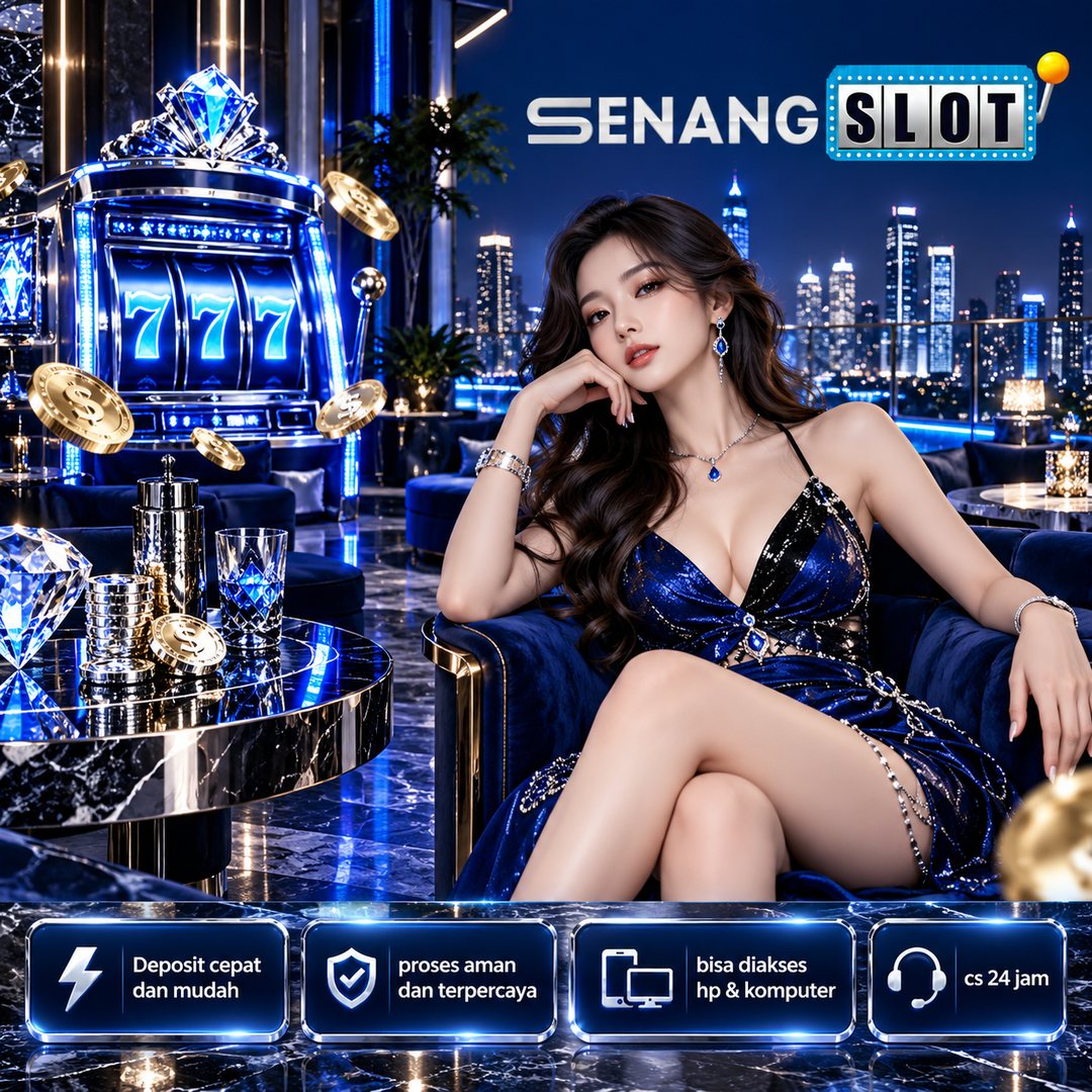 Banner SENANGSLOT ilustrasi hiburan digital edisi 2, komposisi gambar lengkap tanpa pemotongan